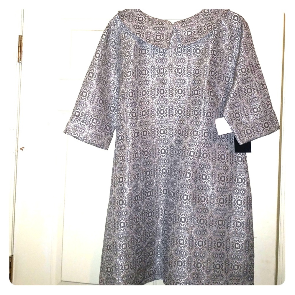 Fashion Union sz12 (XL) Grey/White Baby Doll Dress